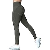 Aoxjox Workout Seamless Leggings for Women Smile Contour High Waisted Athletic Yoga Pants Tights 26"