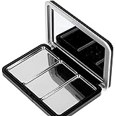 Beaupretty Magnetic Empty Eyeshadow Palette Box with 3 Compartments Refillable Lipstick and Blusher Storage Tray Portable Makeup Container for Travel and Daily Use