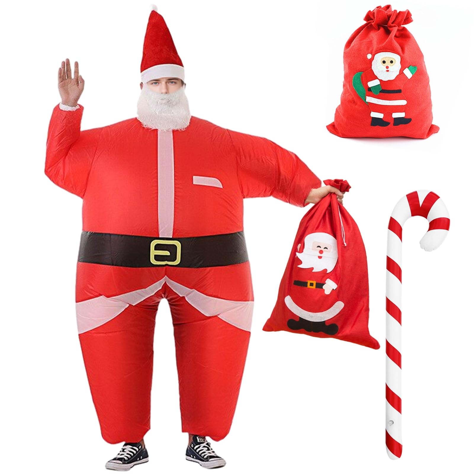 Antsparty Santa Claus Inflatable Costume, Christmas Blow up Costume, Funny Christmas Inflatable Santa Claus Fancy Dress Adult