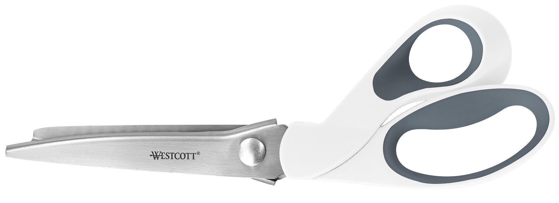 Westcott 15983-001 Serrated Scissors, Ergonomic Handle, 24.2 cm, White/Grey