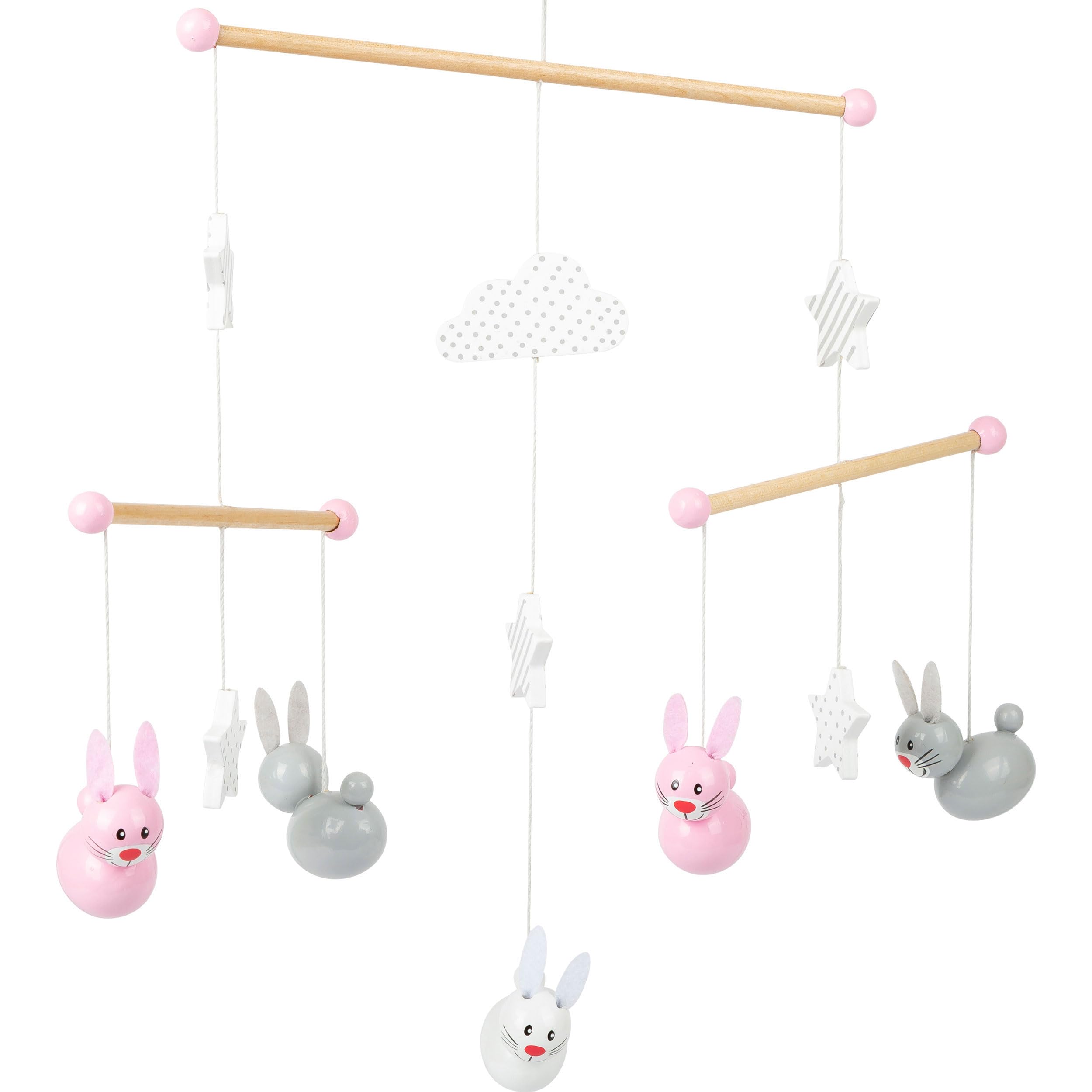 small foot 11511 Mobile Dream Bunny Made of Wood, a Super Cute Wooden Mobile Above The Changing Table or The cot
