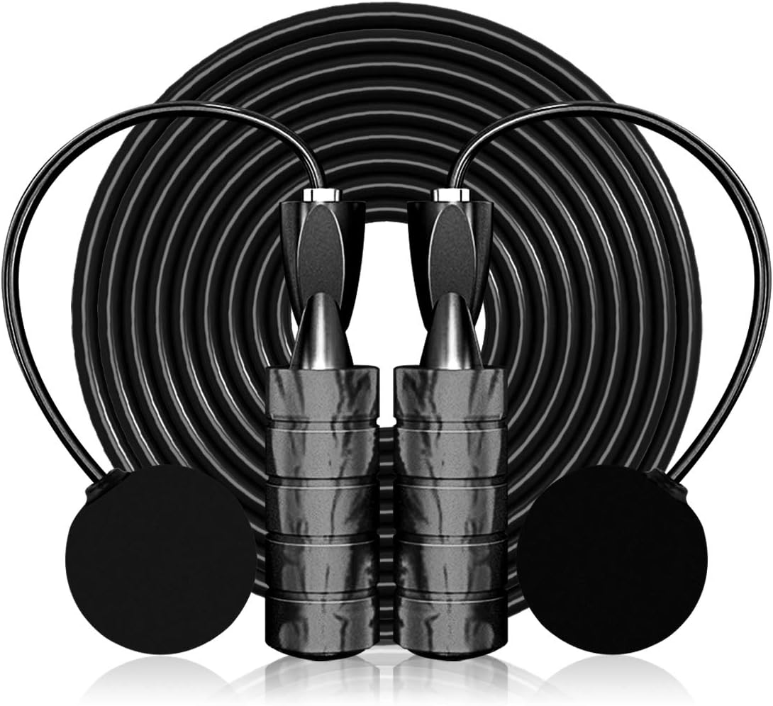 Jump Rope Workout, Adjustable 2 in 1 Ropeless & Skipping