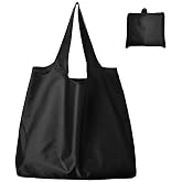 Ksheria Large 50lbs Heavy Duty Reusable Foldable Grocery and Shopping Tote Bags - Washable Polyester Bags in Pocket