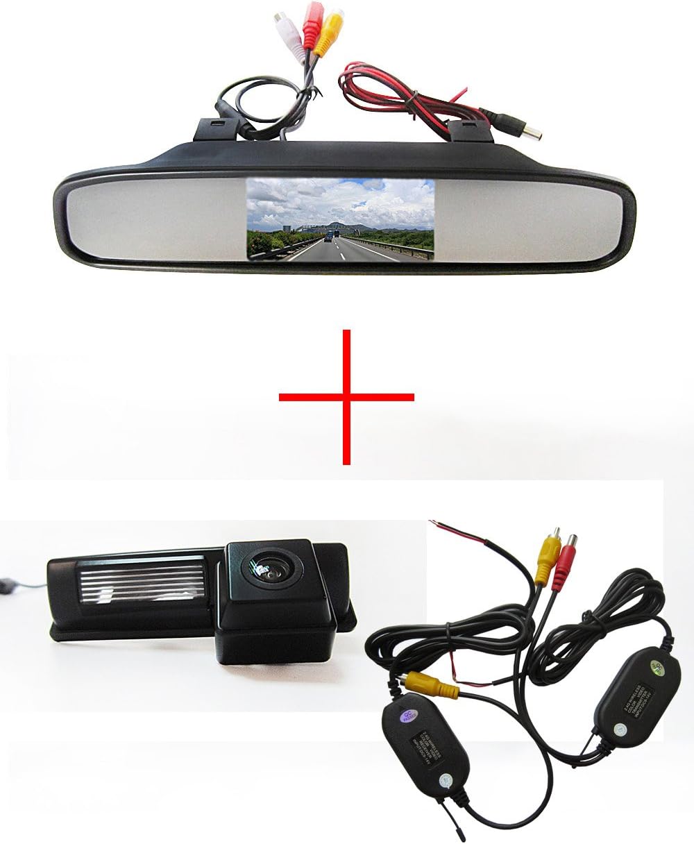 Wireless CCD Color Car Reverse Rear View Parking Back up Camera for Lexus IS200/IS300 RX350/330/300 ES330 HS250H RX400H, with 4.3 Inch Color LCD TFT Rear View Mirror Monitor Screen Car Backup Monitor