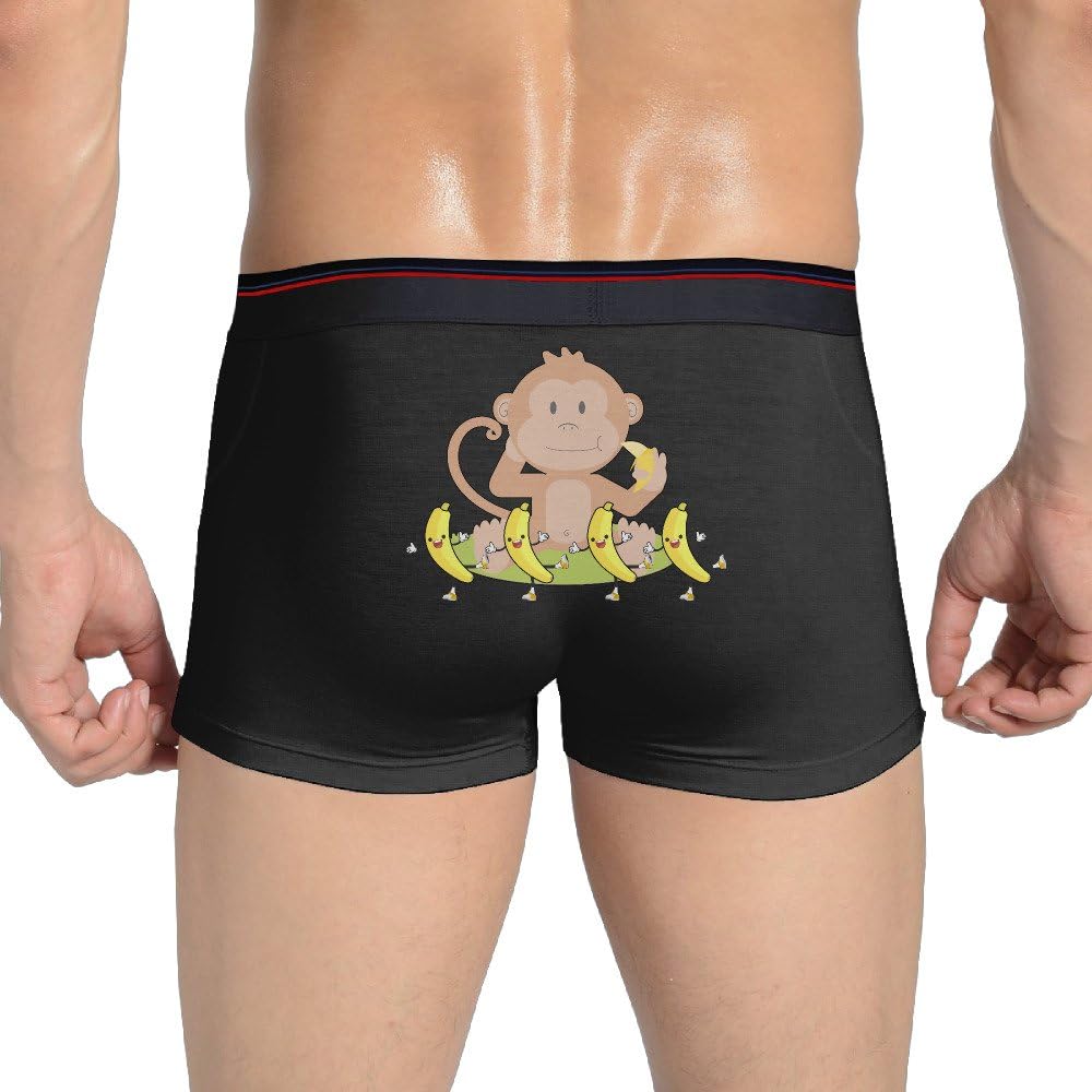 Popi Monkey And Banana Men's Comfortable Briefs Underpants Black