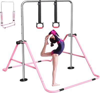 FBSPORT Gymnastics Bar Foldable Adjustable Height Kids Training Bar