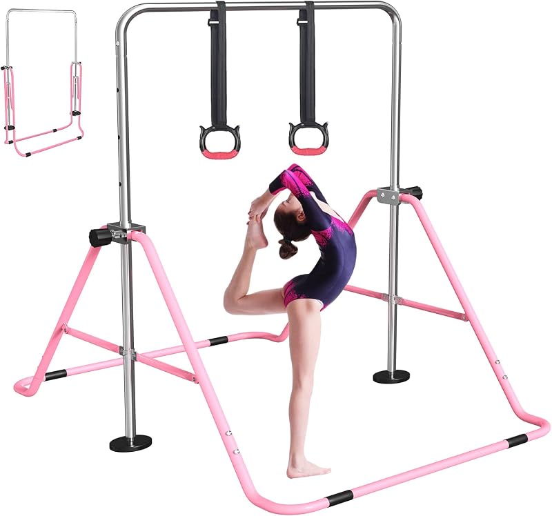 FBSPORT Gymnastics Bar Foldable Adjustable Height Kids Training Bar