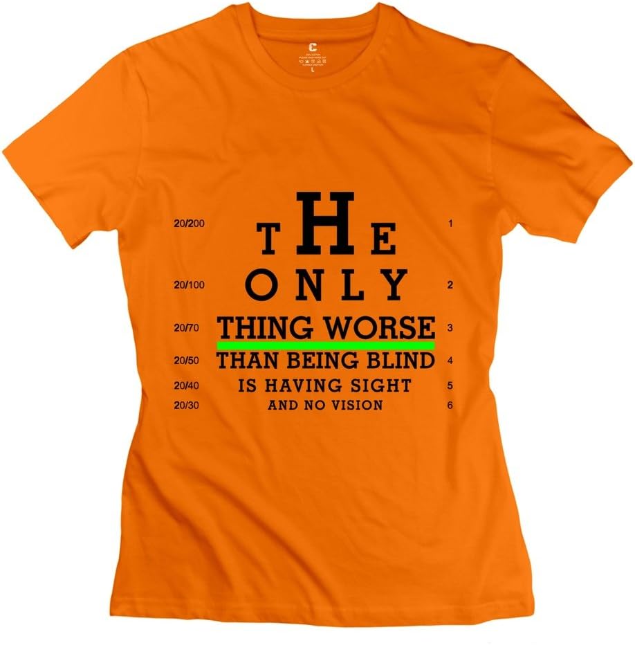RenHe Women's Eye Chart Sight No Vision Slim Fit Designer T-shirts