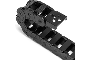 Aweking 10 x 15mm (Inner H x W) R18 Bridge Type Drag Chain Cable Wire Carrier Protection Chain 39.3inch/1M for 3D Printer and CNC Router Mill,Black Plastic Nylon（Outer Side openable）