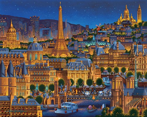 Jigsaw Puzzle - Paris "City of Lights" 1000 Pc By Dowdle Folk Art