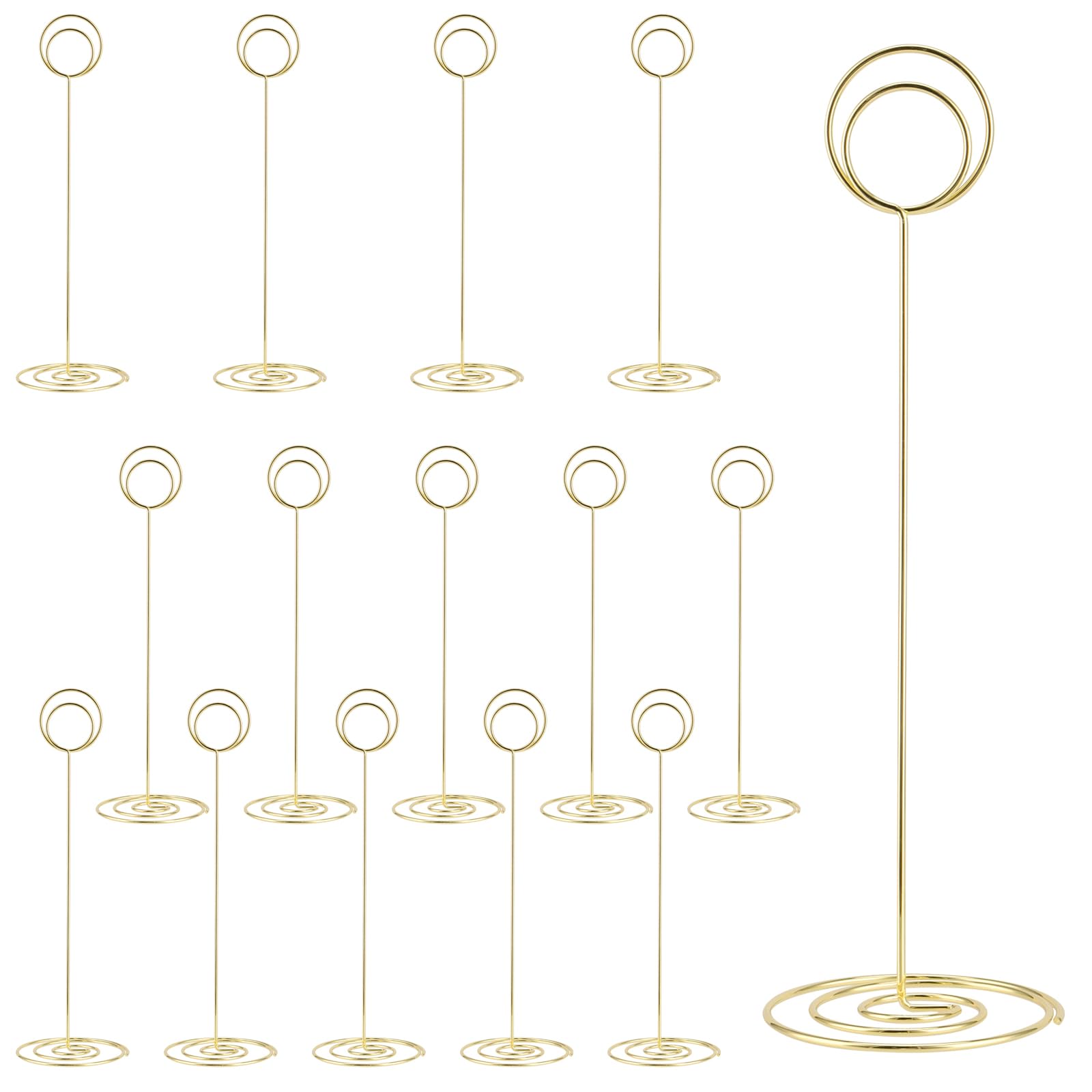 UNGFEI 15 PCS 220mm Gold Tall Table Number Stands, Metal Tall Place Card Holders for Party Office Wedding
