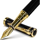FINTANIX Fountain Pen with Fine Nib | Luxury Black Finish, Smooth Ink Flow, Complete Set with Ink Cartridges, Converter & Sleeve | Ideal for Professionals, Office, Journaling, and Gifts