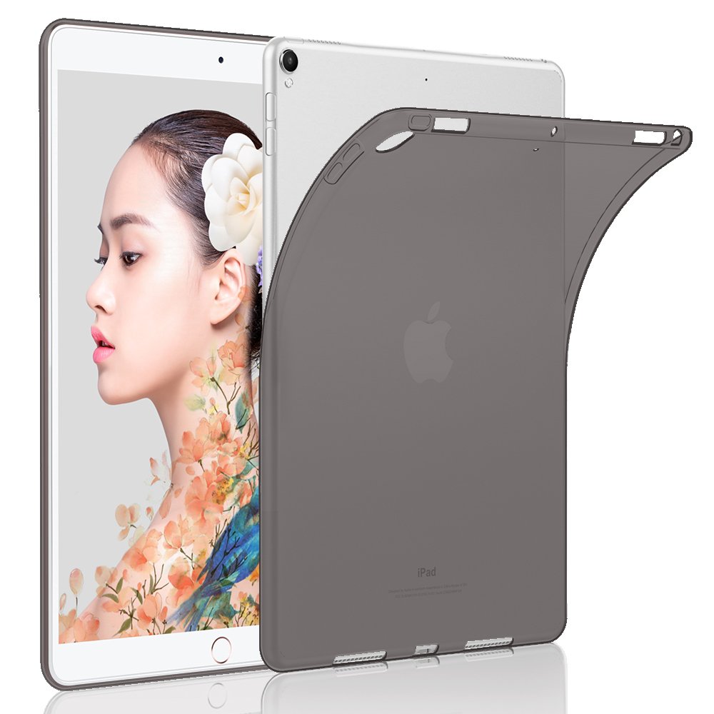 HBorna Cover per iPad Pro 10.5 2017 Custodia, Custodia [Crystal Clear] Case Flessibile Silicone TPU Trasparente [Ultra sottile] [Leggera] Cover per Apple iPad Pro 10,5 Pollice - Grigio