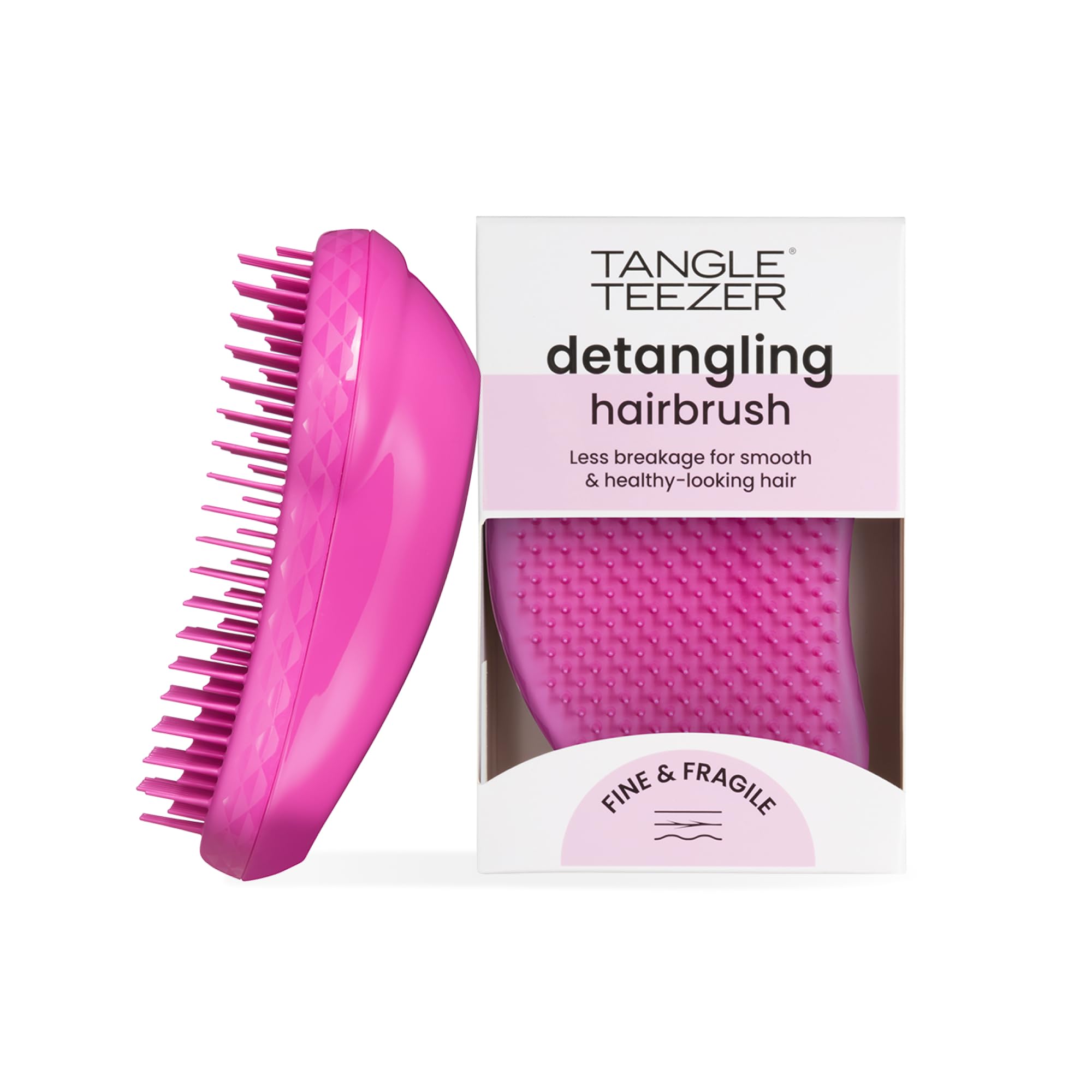Tangle Teezer, The Fine and Fragile Detangling Hairbrush for Wet and Dry Hair, Colour Treated, Fine, Fragile Hair, Berry Bright