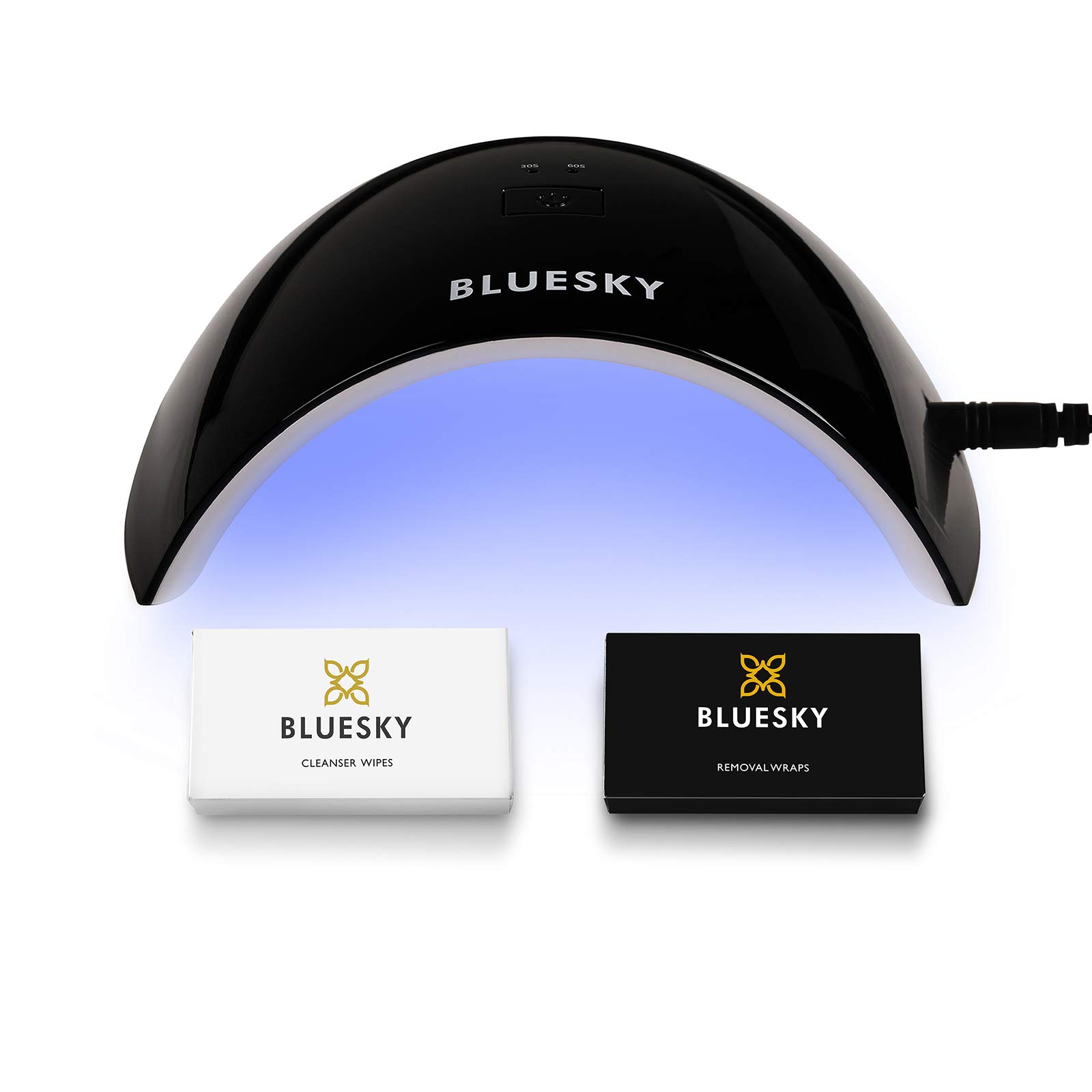 Bluesky Gel Nail Polish Starter Kit with Professional 24W Uv Led Lamp, Acetone Remover Wraps X 100, Cleanser Wipes X 100