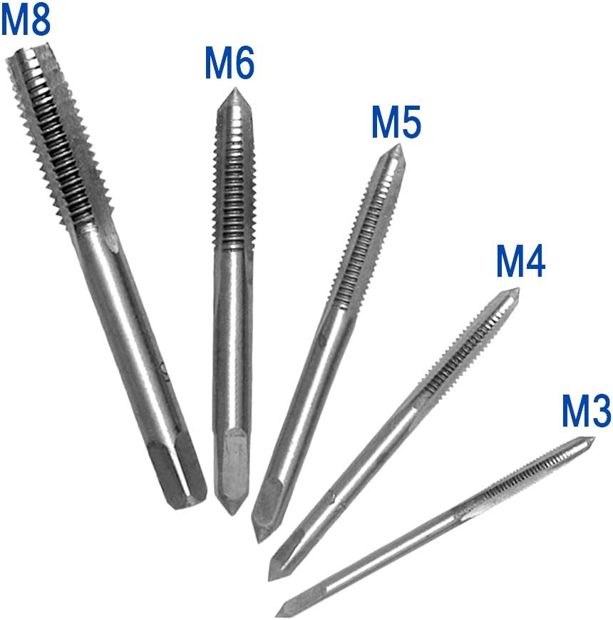 Kulannder T-Handle Ratchet Tap Holder Wrench Adjustable T Type One-Hand Ratchet Wrench Tapping Threading Tool Set including 3mm 4mm 5mm 6mm 8mm M3-M8 Machine Screw Thread HSS Metric Plug Tap - Image 5