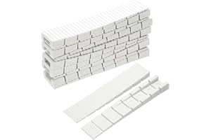 uxcell 40 Pcs Composite Shims and Leveling Wedges, 3.94-in White Plastic Shims, Firm and Non-Slip for Leveling Table, Toilet,