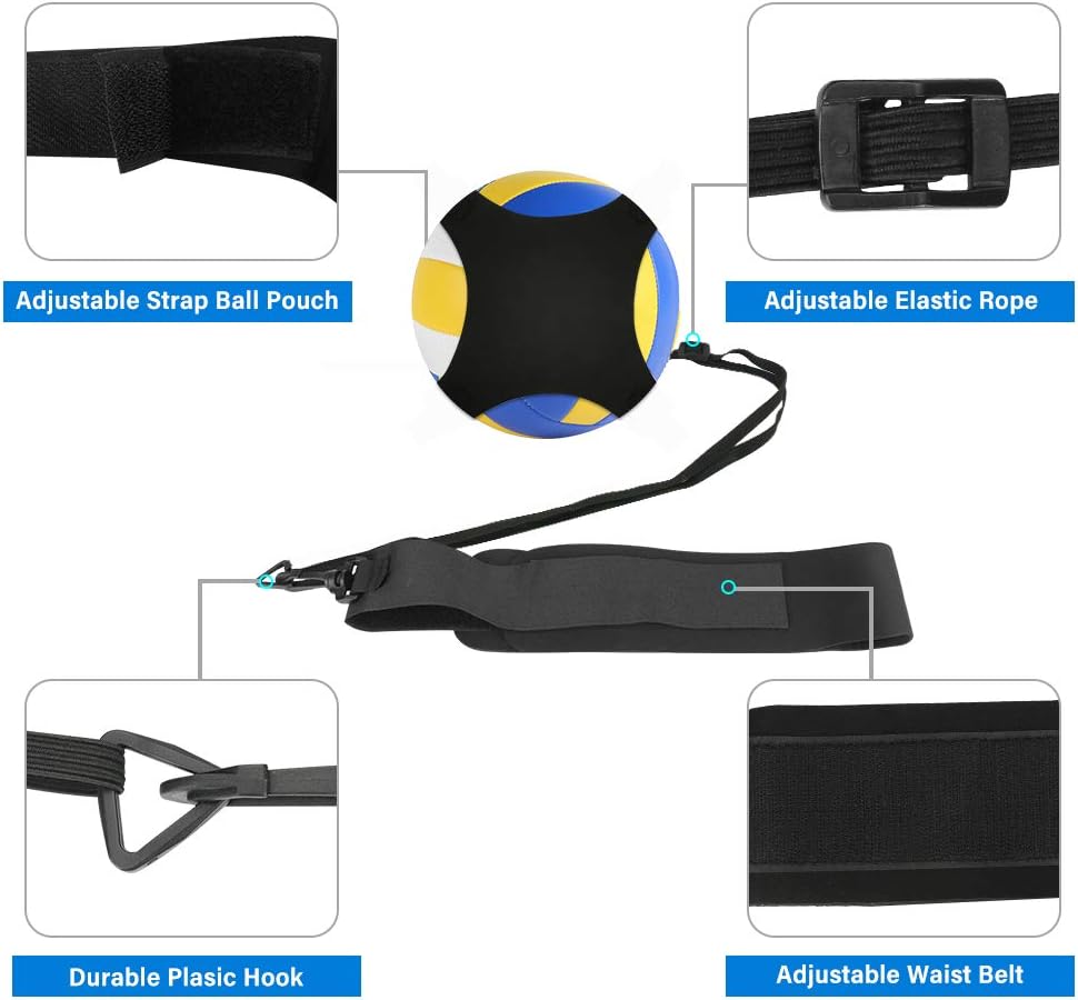 LINGSFIRE Volleyball Training Equipment Aid, Adjustable Waist Belt Soccer Volleyball Trainer Elastic Volleyball Hitting Trainer to Beginner or Volleyball Player for Practice Serving (Four Claws) : Sports & Outdoors