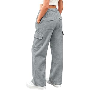 Cargo Sweatpants for Girls 2026 Baggy Sweat Pants Teen Girl Clothes | Cargo Sweatpants With Pockets,Elastic Waist,Loose Fit,W