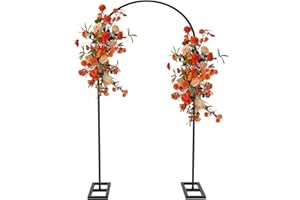 Queension Arch Backdrop Stand 6.6FT, Metal Wedding Arch with Base for Ceremony, Balloon Arched Backdrop Frame with Screws for Birthday Party Baby Shower Celebration Decorations, Black