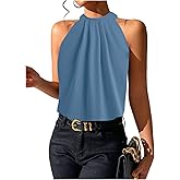 SOLY HUX Women's Halter Tops Tank Top Summer Casual Sleeveless Tunic Blouses