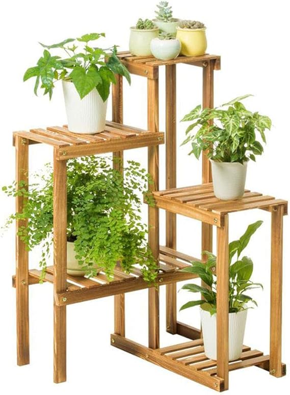 ADAHX Estantería para Macetas, Soporte de Madera para Flores con 5 ...