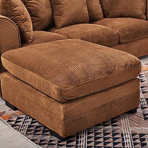 Wellgarden Jumbo Full Footstool in Brown with 2 Free Pillows