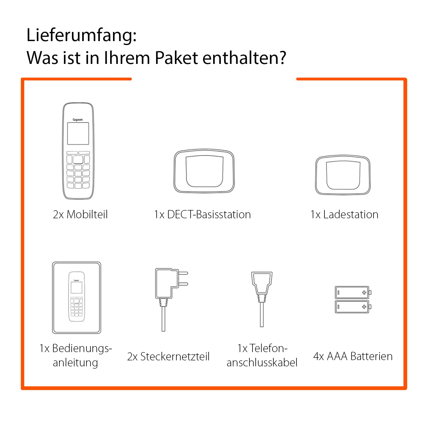 Gigaset AS690 Duo - 2 Schnurlose DECT-Telefone - kontrastreiches Display - brillante Audioqualität - einstellbare Klangprofile - Freisprechfunktion - Anrufschutz, schwarz [Deutsche Version]