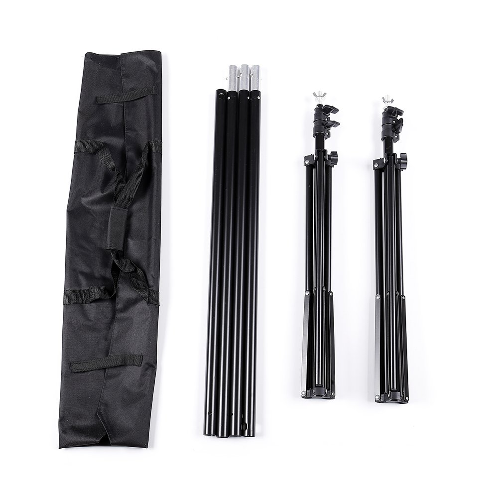Kshioe 2x3m/6.5x9.8ft Photo Video Studio Adjustable Background Backdrop Support System Stand with Carry Bag