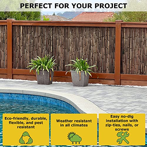 Backyard XScapes Natural Bamboo Fencing Garden Screen Rolled Fence