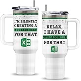 Uibunoo Accountant Gifts, 40 Oz Sheet Tumbler with Handle, Gift for Employees Accountant Coworker Cpa Auditors Finance Professionals, Spreadsheet Gift for Thanksgiving Christmas, 1 PCS