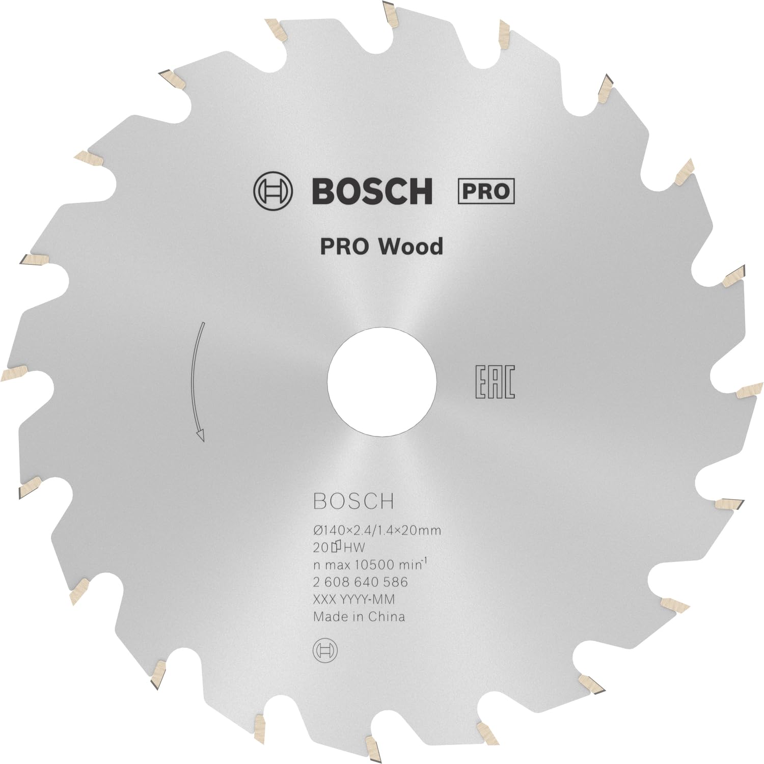 Bosch 1x PRO Wood Circular Saw Blade for Corded Hand-Held Circular Saws (for Softwood, Hardwood, Ø mm, Professional Accessory Hand-Held Circular Saw)