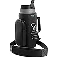 RANGLAND 64 oz Tumbler with Handle and Straw Lid - Insulated Metal Water Bottle with Carrier Bag Holder and Shoulder Strap (Wide Mouth/Half Gallon)