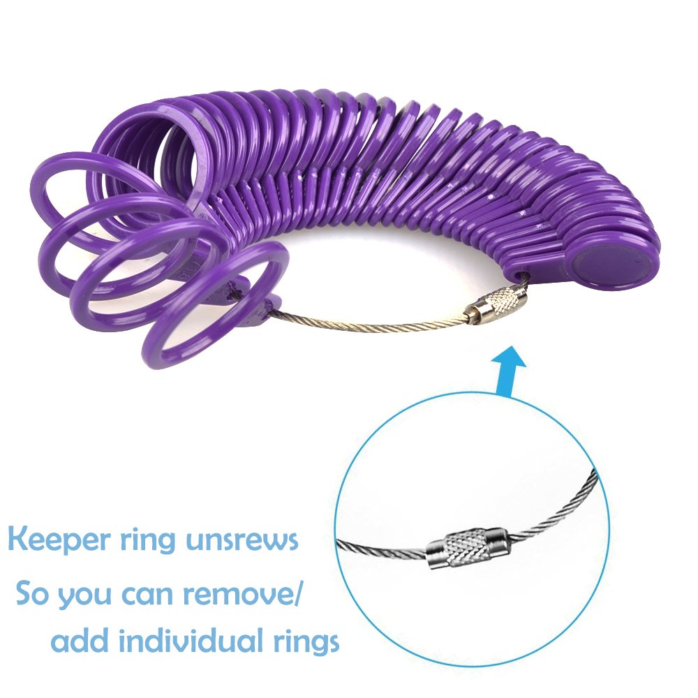 SHiZAK UK Ring Mandrel Sizer Finger Sizing Measuring Stick Plastic with Ring Sizer Guage Set of 26 Pcs Circle Models