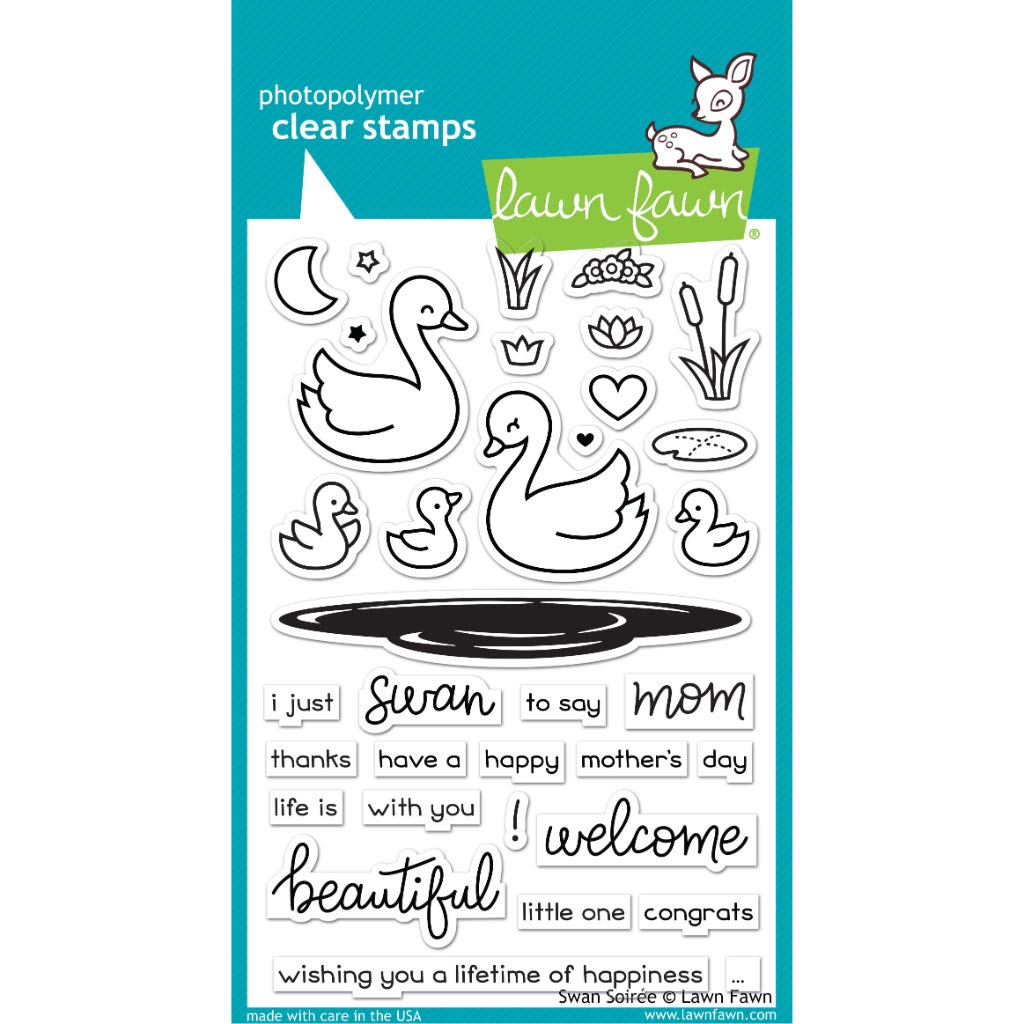 Lawn Fawn Swan Soiree 4"x6" Clear Stamp Set (LF2219)