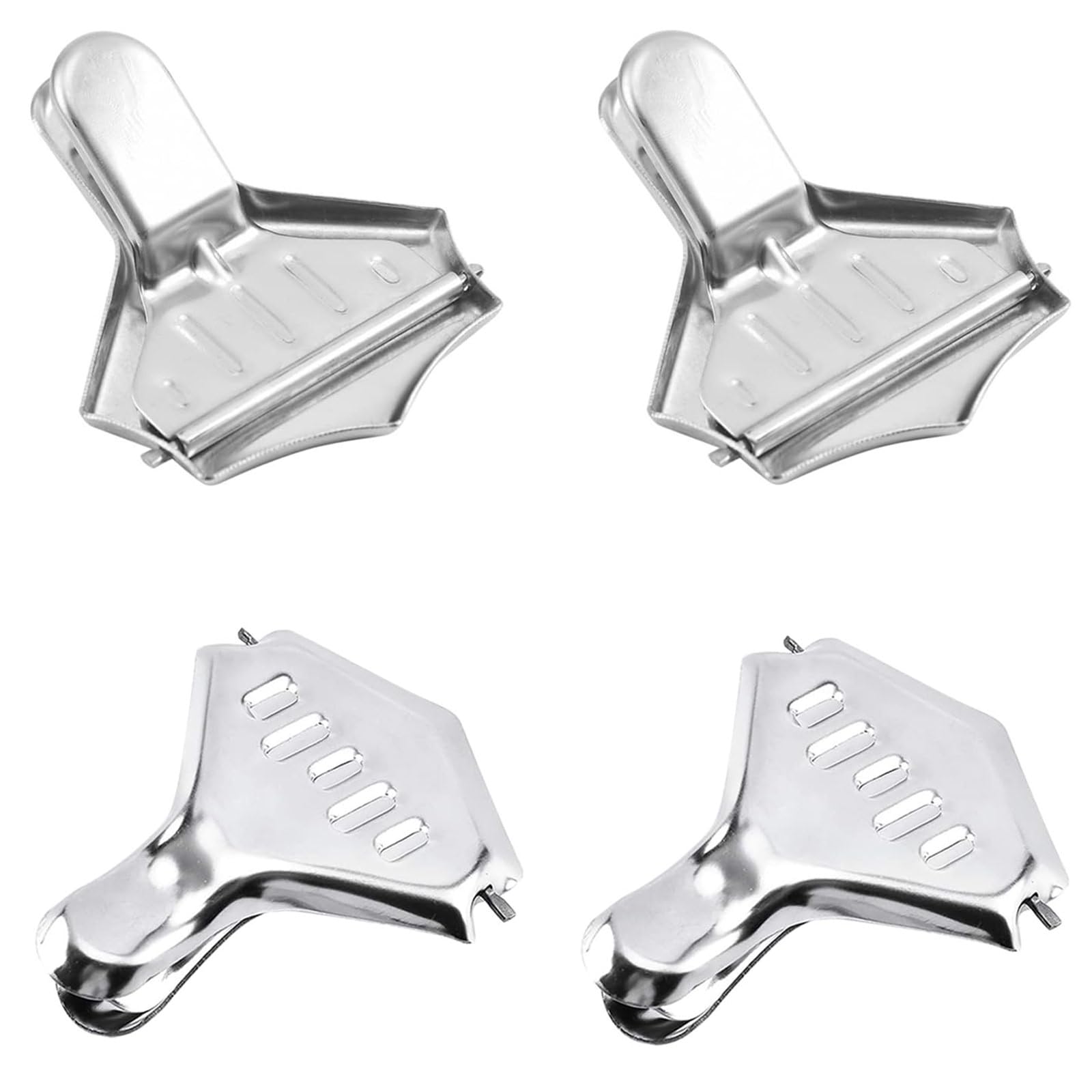 CVNRCLP Lemon Squeeze Set - 4-Pack Stainless Steel Manual Juicers for Citrus Fruits - Handheld Orange, Lime & Lemon Wedge Extractors by GOODCHANCEUK - Durable & Easy to Use Silver Juicers