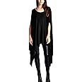 TINYHI Womens Glamour Sexy Blouse Asymmetric Loose Tunic Tops Scoop Neck