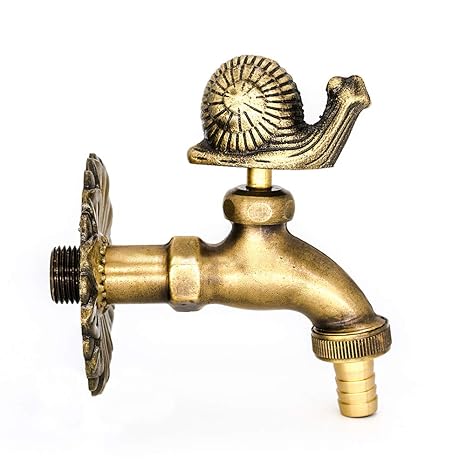 Greenspring Snail Decorative Antique Brass Garden Outdoor Faucet