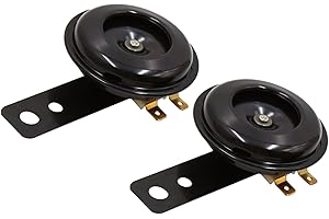 Motoforti Universal Motorcycle Car Auto Loudspeaker Horn Electric Trumpet, Round Loud Horn Speakers, 6V, Waterproof, Metal, B