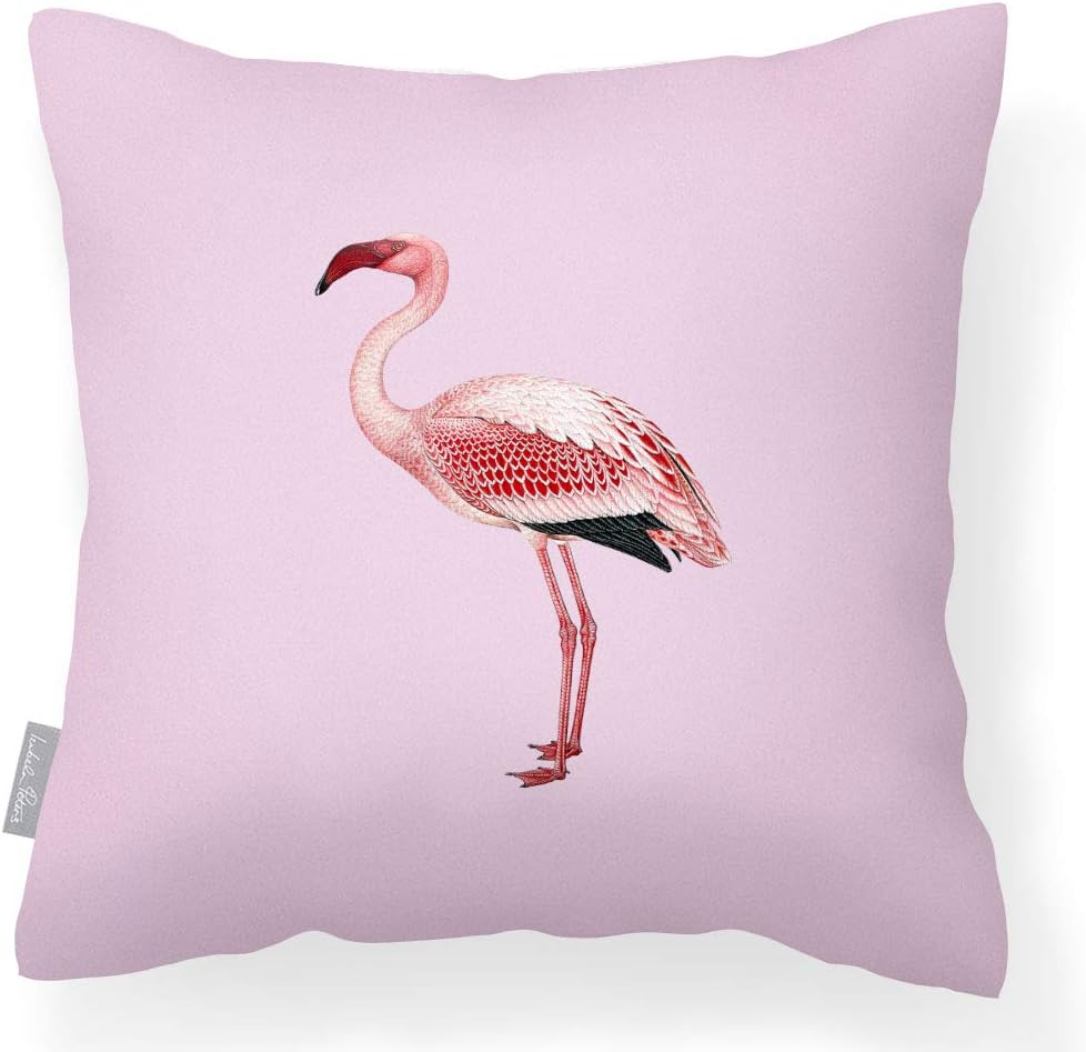 Izabela Peters Outdoor Garden Cushion Waterproof - Blush Pink - Flamingo - Breathable Fabric - Tropical Collection - Designed, Printed & Handmade In The UK