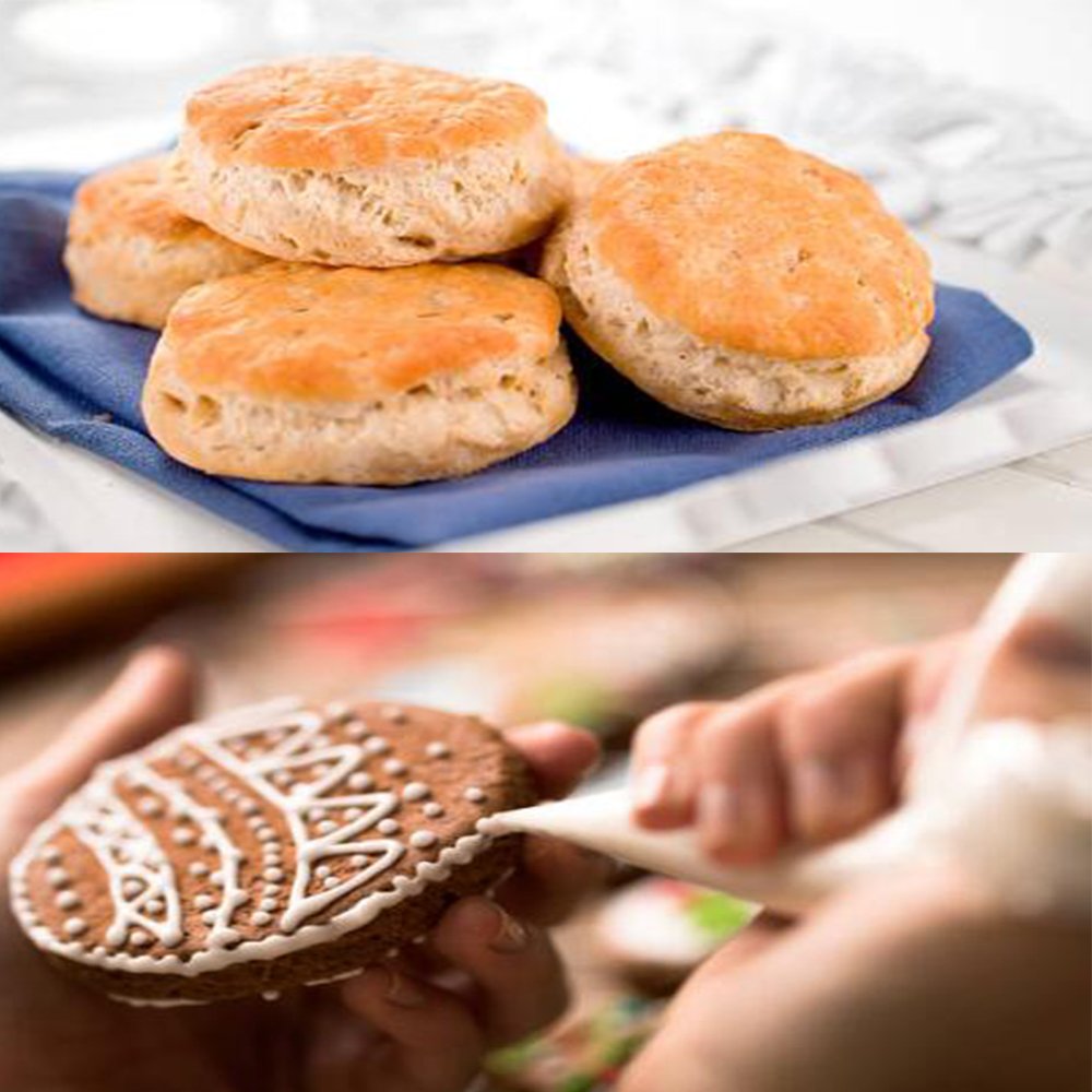 Round Biscuit Cutter Set Fluted Edge with rolled top ends,11pcs Circle Pastry Cutters,tin storage box for Pastries, Baking, Desserts, Muffins, Scones, Fondant (Scalloped Edge)