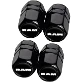 SOUL OF BALI Tire Valve Stem Caps, Compatible with Dodge RAM Series Stem Cap Universal Car Air Cover Car Accessories for Cars, SUV, Truck, Motorcycles 4pcs （Black）