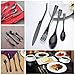 Flatware Cutlery Sets, HUIRUI Stainless Steel Silverware Set for Families, Kitchens, Hotels or Restaurants Gift Box Package 4 Piece Include Knife/Fork/Spoon Black
