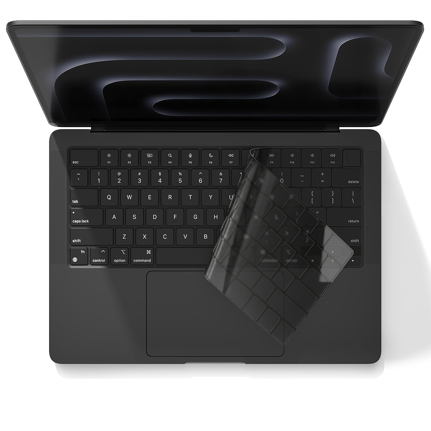 Photo 1 of Keyboard Cover Skin for 2025-2021 MacBook Pro 14" 16 inches (M4 M3 M2 M1) Pro/Max Chip A3112 A3185 A3401 TPU Protector Accessories US/ANSI Layout (Space Black)