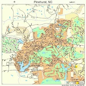 Amazon.com: Large Street &amp; Road Map of Pinehurst, North Carolina NC ...