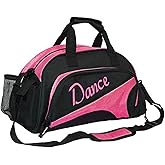 Women's Nylon Dance Sport Duffel Girl's Gym Bag (Rose) Medium