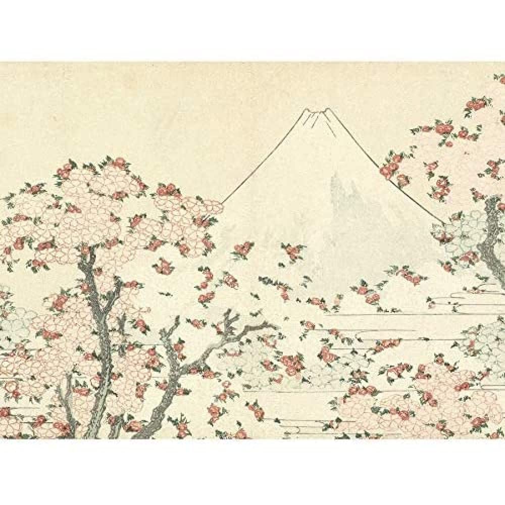 Artery8 Hokusai Fuji And Cherry Blossom Japanese Painting Art Print Canvas Premium Wall Decor Poster Mural