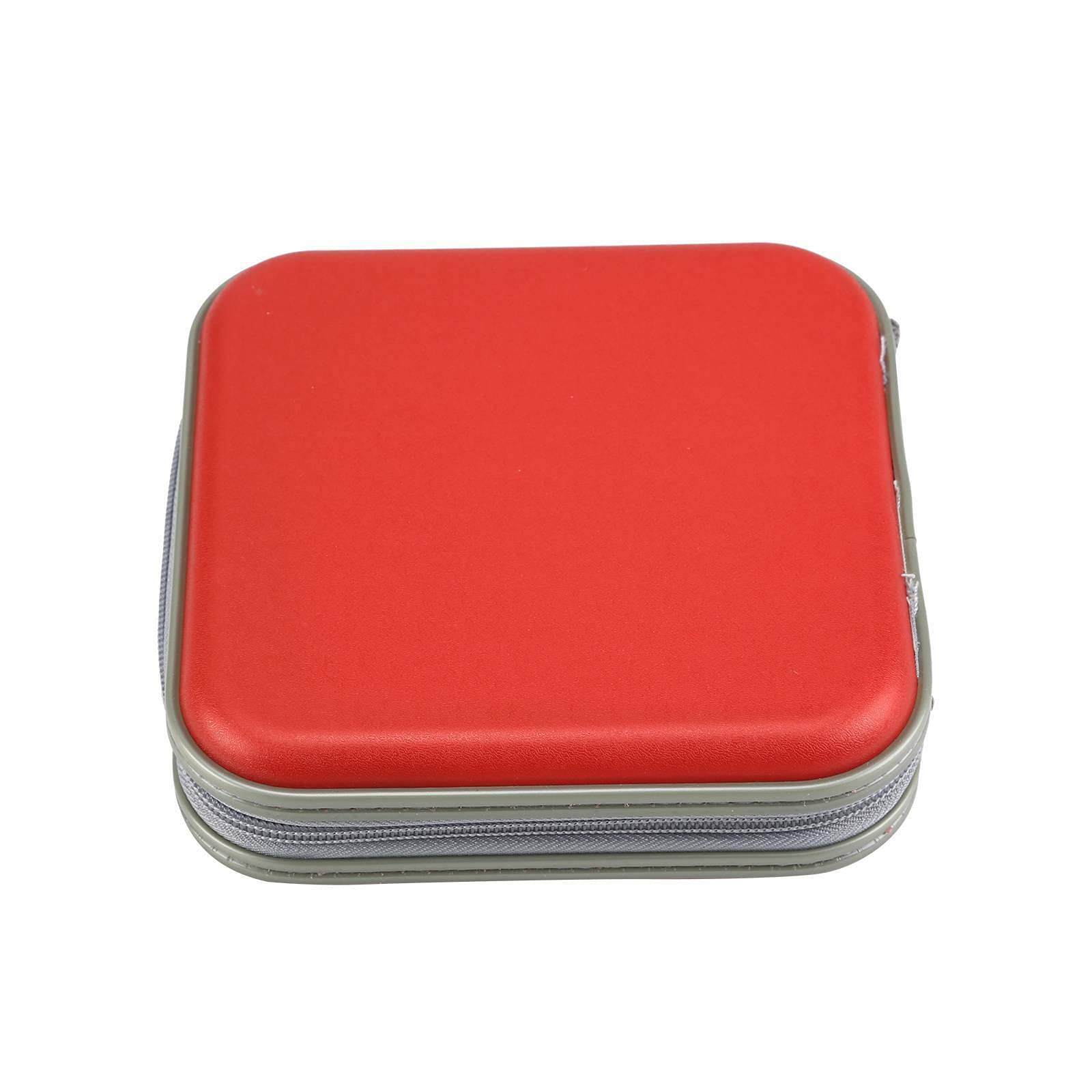 CD Wallet - 40 Disc CD DVD Case Storage Album Bag Wallet - Hand Strap Zip-Lock Disk Storage Holder Protector Travel Case Organizer - CD DVD Disc Storage Boxes for Collection and Travel (Red)