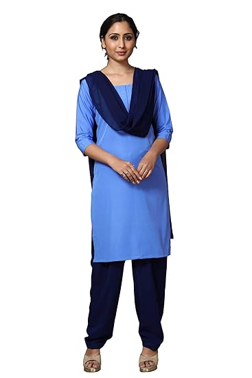 Uniform Sarees Corp Womens Poly Cotton Unstitched Salwar Kameez Dress Materials for Security Uniforms (Blue;Nevy Blue)