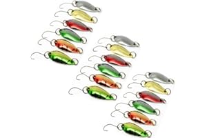 LEZUAN Fishing Spoons 1.2in-1/9oz Trout Lures Artificial Single Hook Fishing Lures Colorful Trout Spoons Trout Spinners